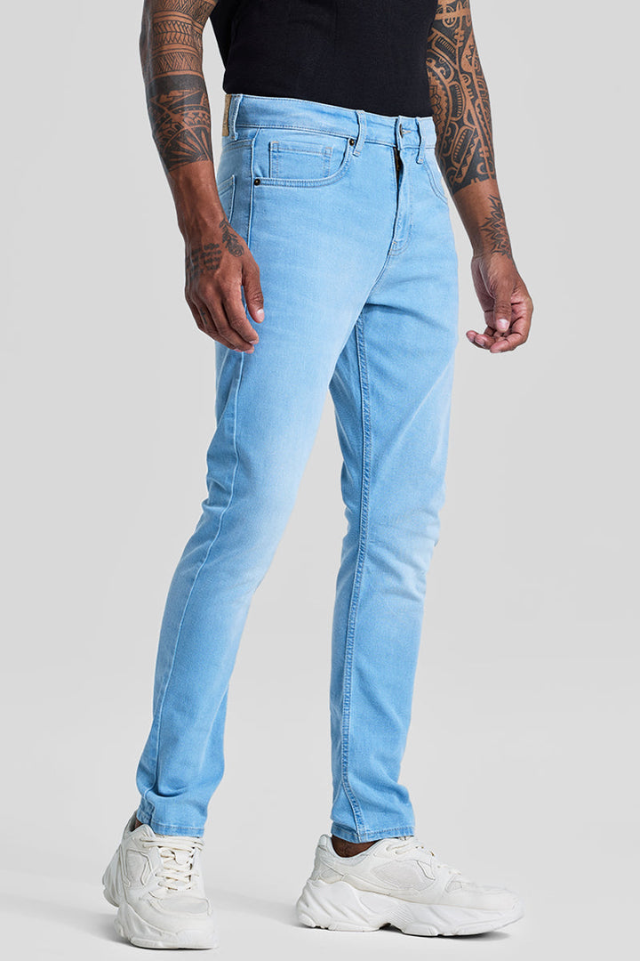 Light Blue Tapered Fit Jeans