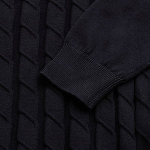 Black Zipper Knitted Polo T-Shirt