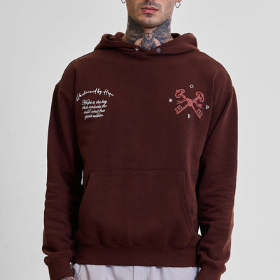 Legends Unchained Brown Embroidered Hoodie
