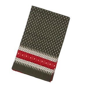 Dark Grey Handloom Orissa Cotton Saree With Tie & Dye Motifs