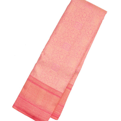 Pink Handloom Kanchipuram Silk Saree With Floral Motifs