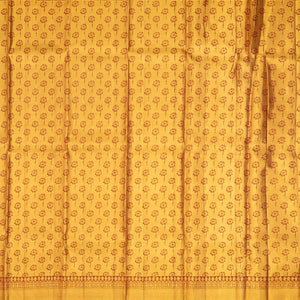 Gold Handloom Kanchipuram Tissue Silk Saree With Floral Buttas