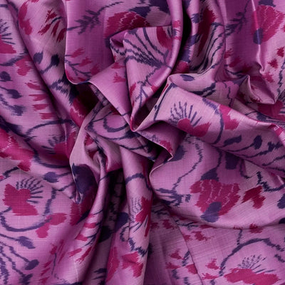 Lilac Handloom Kanchipuram Silk Saree With Floral Vine Motifs