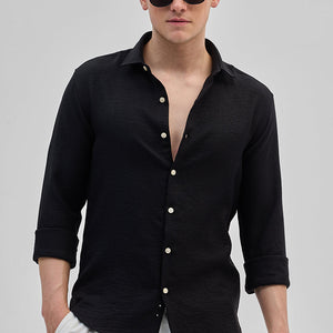 Black Textured Shirt
