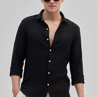 Black Textured Shirt