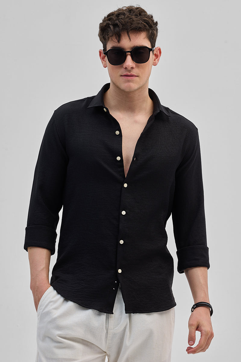 Black Textured Shirt