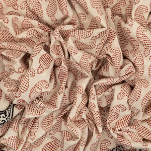 Off White Woven Jaipur Cotton Saree With Printed Mango Motifs