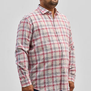 Red Checks Linen Blend Shirt
