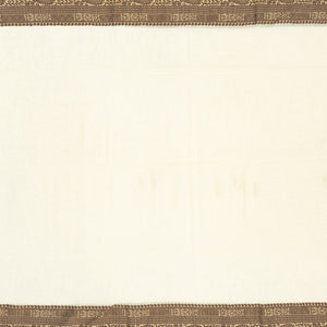 Off White Bengal Cotton Saree With Mango Motifs  In Border