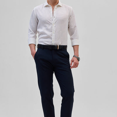 Navy Slim Fit Trousers