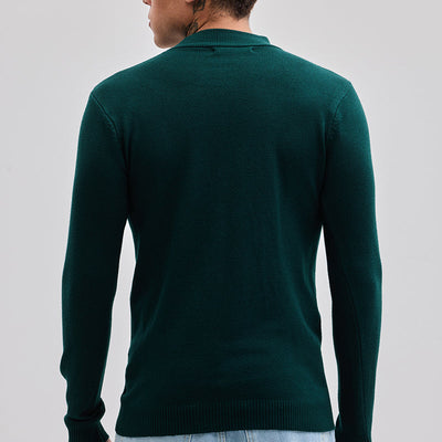 Dark Green Knitted Sweatshirt