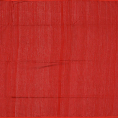 Rust Handwoven Tussar Silk Saree With Micro motifs & Stripes-Rust
