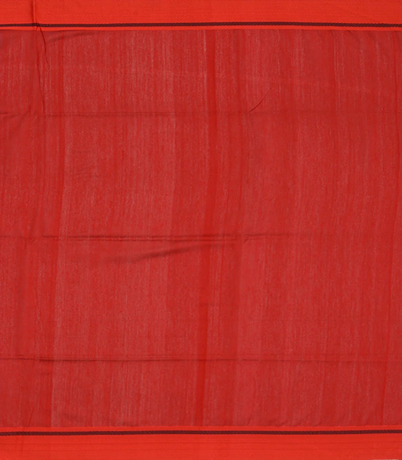 Rust Handwoven Tussar Silk Saree With Micro motifs & Stripes-Rust