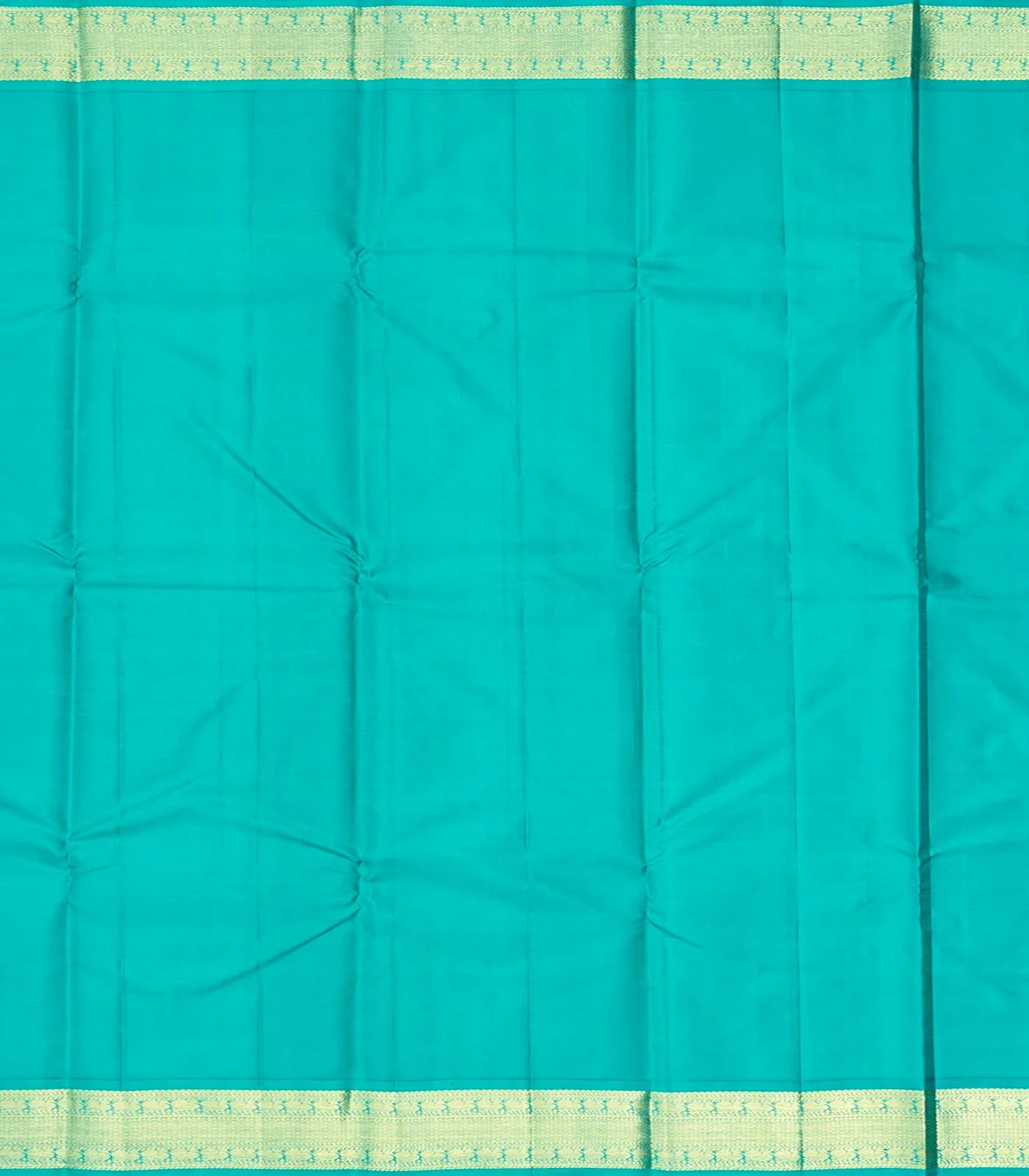 Light Peach Handloom Korvai Kanchipuram Silk Saree With Turquoise Border