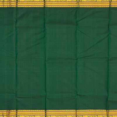 Orange Handloom Kanchipuram Korvai Silk Saree With Green Border