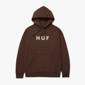 HUF | ESSENTIALS OG LOGO HOODIE  { CHOCOLATE