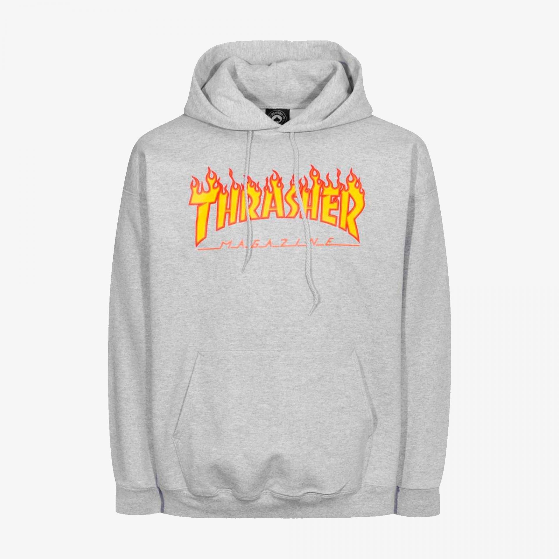 Thrasher | FLAME HOODIE  { GREY