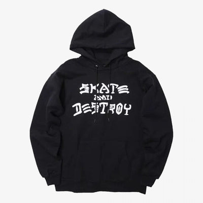 Thrasher | SKATE AND DESTROY HOODIE  { BLACK