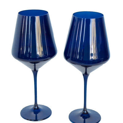 Estelle Colored Wine Stemware - Set of 2 {Midnight Blue}