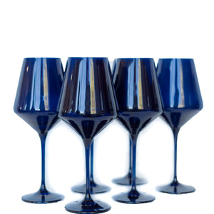 Estelle Colored Wine Stemware - Set of 6 {Midnight Blue}