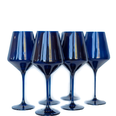 Estelle Colored Wine Stemware - Set of 6 {Midnight Blue}