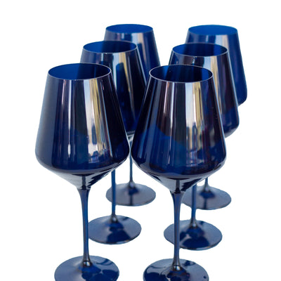 Estelle Colored Wine Stemware - Set of 6 {Midnight Blue}