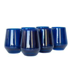 Estelle Colored Wine Stemless - Set of 6 {Midnight Blue}
