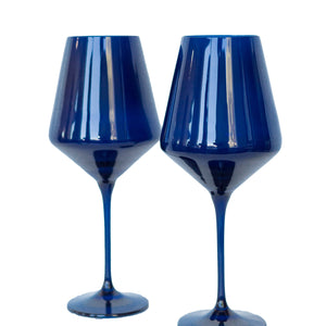 Estelle Colored Wine Stemware - Set of 2 {Midnight Blue}