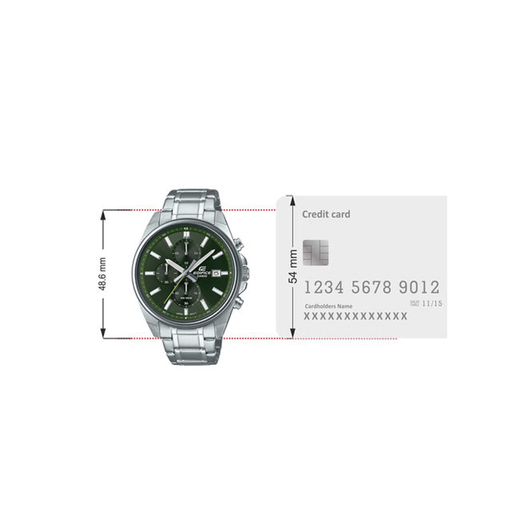 Edifice Men Quartz Green Dial Chronograph Stainless Steel Watch ED571