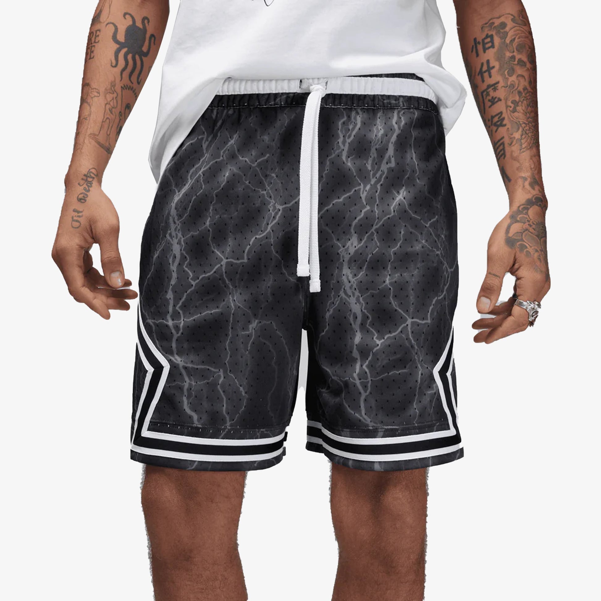 Jordan | DRI-FIT SPORT DIAMOND SHORTS  { BLACK/WHITE/WHITE