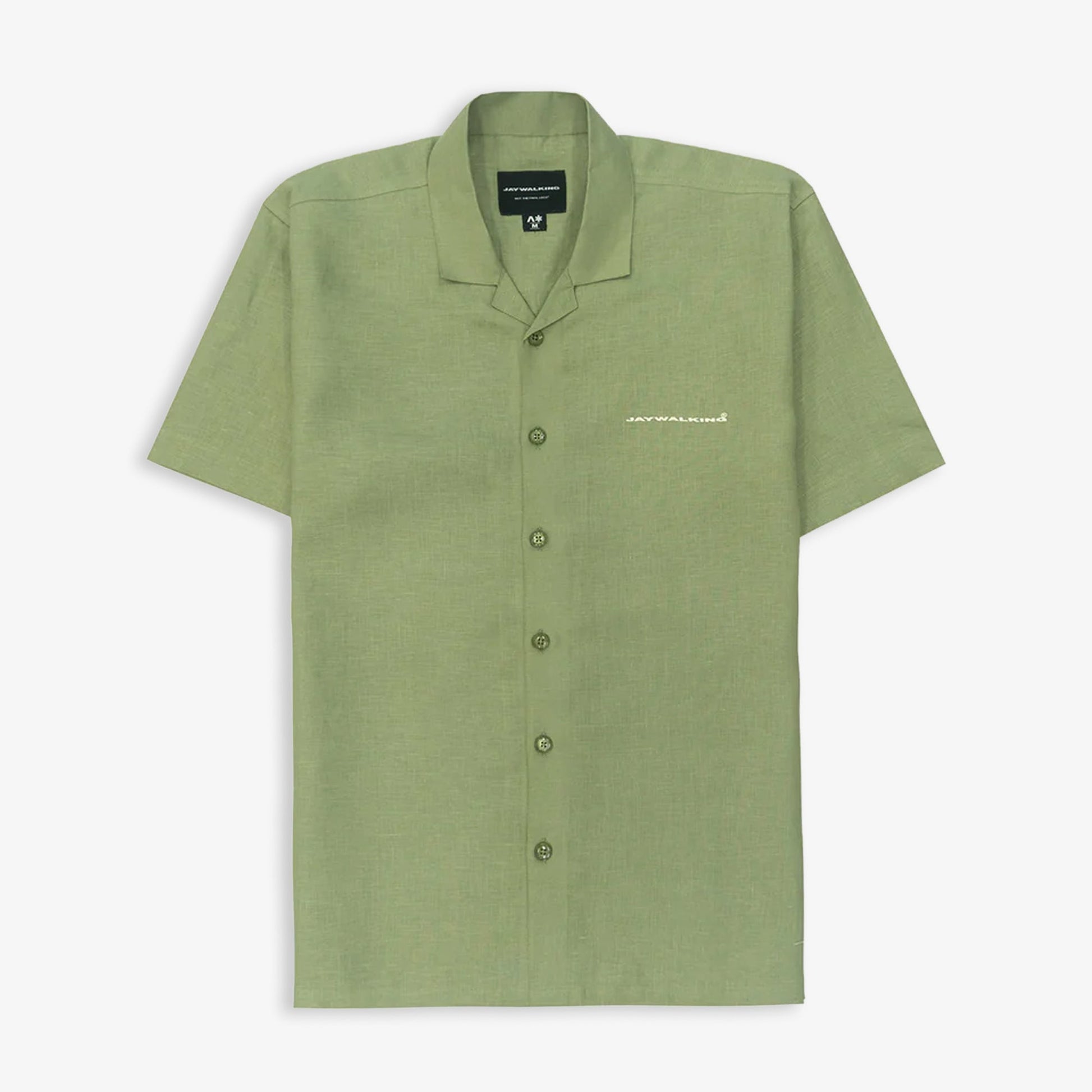JAYWALKING | BEIGE LINEN SHIRT { GREEN