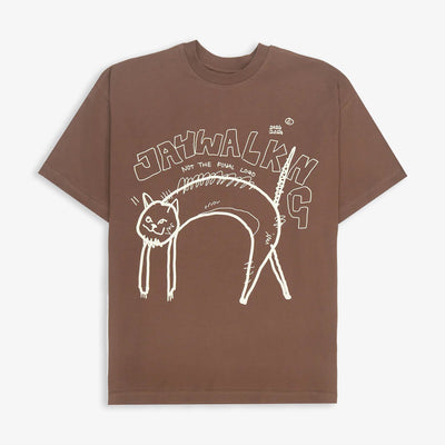 JAYWALKING | CAT T-SHIRT { BROWN