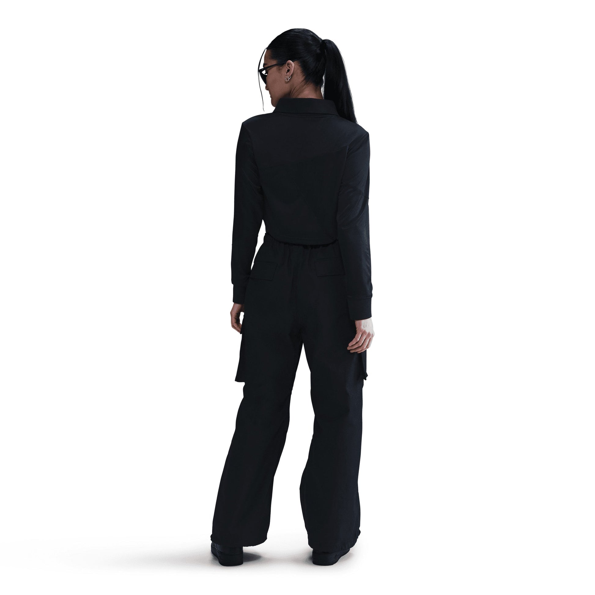 NIKE | SPORTSWEAR LONG-SLEEVE CROPPED JERSEY { BLACK/BLACK/SAIL