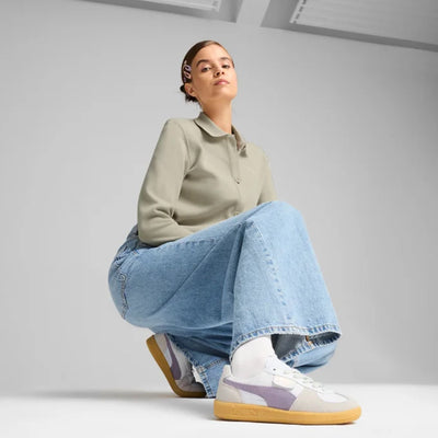 PUMA | PALERMO { WHITE/ PALM-PLUM GUM