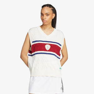 Adidas Originals | RETRO SPORTS CRICKET-INSPIRED VEST { OFF WHITE