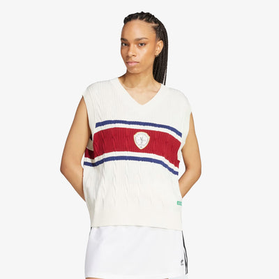 Adidas Originals | RETRO SPORTS CRICKET-INSPIRED VEST { OFF WHITE