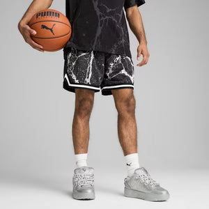 PUMA | HOOPS x LAFRANCE WRITTEN IN CHROME SHORTS { PUMA BLACK/WHITE
