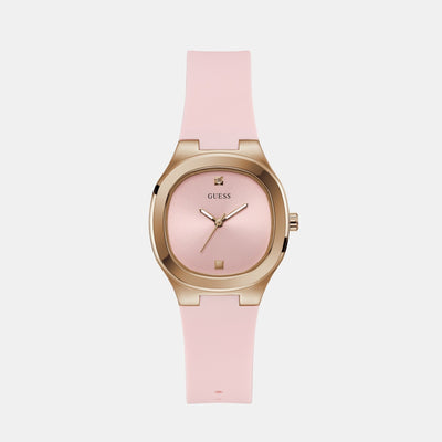 Eve Women Quartz Pink Dial Analog Silicone Watch GW0658L2