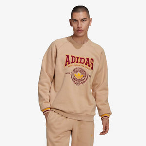 Adidas Originals | VARSITY CREWNECK SWEATSHIRT  { MAGIC BEIGE