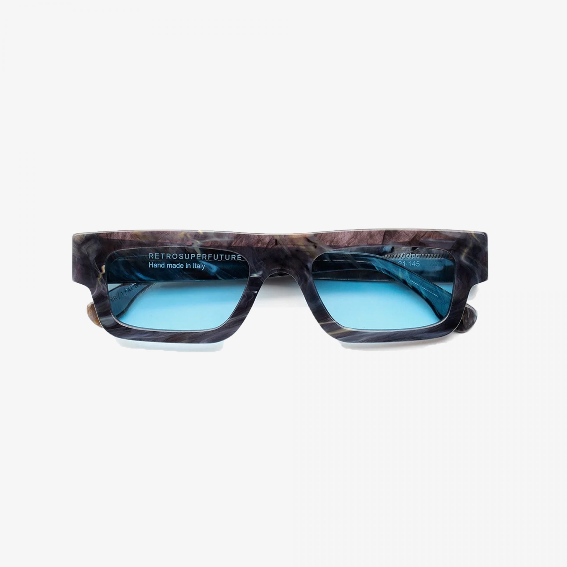 Retrosuperfuture | COLPO BLACK MARBLE SUNGLASSES  { BLACK/BLUE