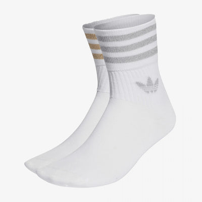 Adidas Originals | MID-CUT GLITTER CREW SOCKS 2 PAIRS  { WHITE