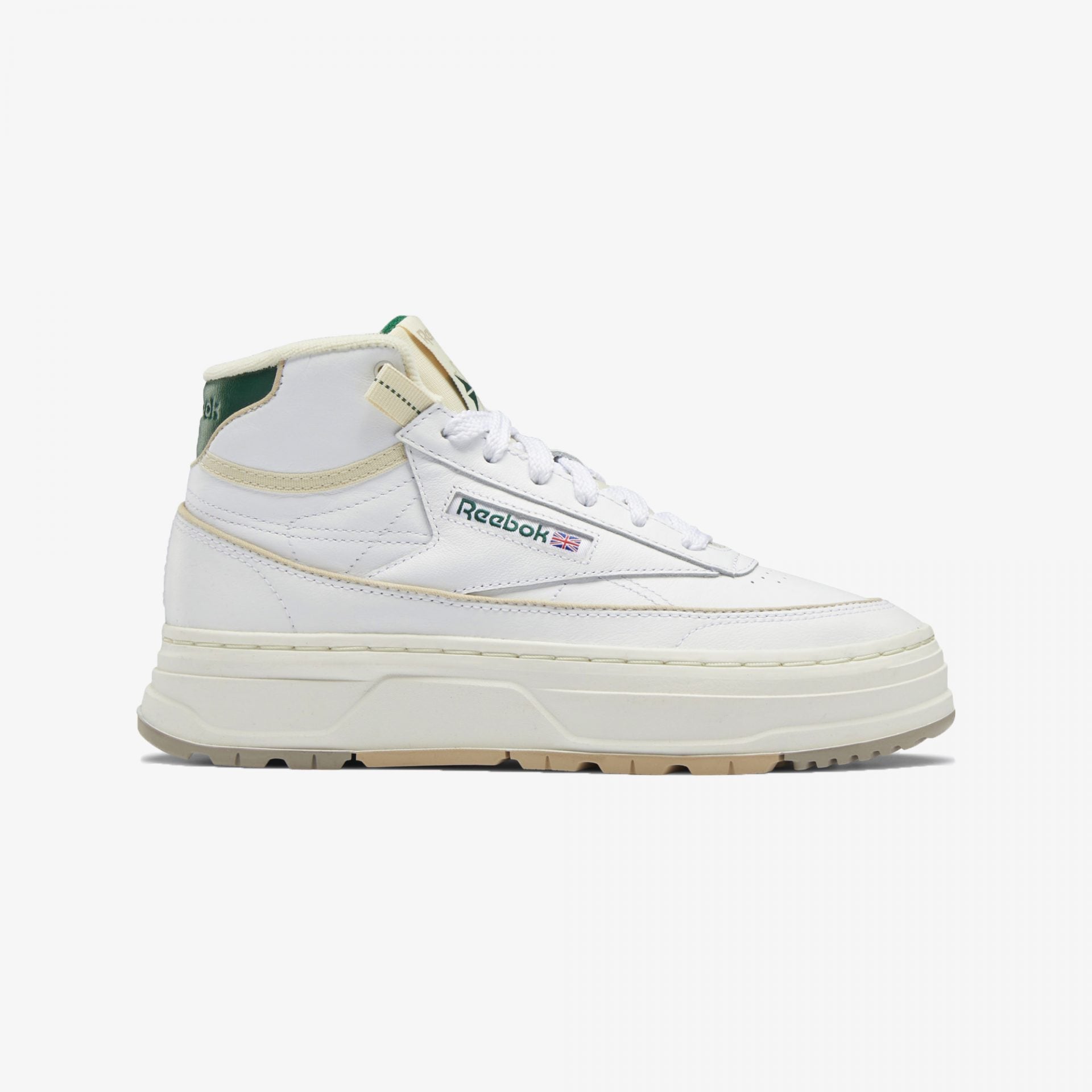Reebok | CLUB C GEO MID  { WHITE / DARK GREEN