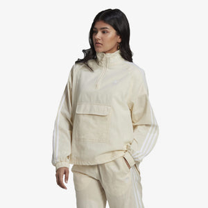 Adidas Originals | ADICOLOR CLASSICS POPLIN HALF-ZIP TRACK JACKET  { WONDER WHITE