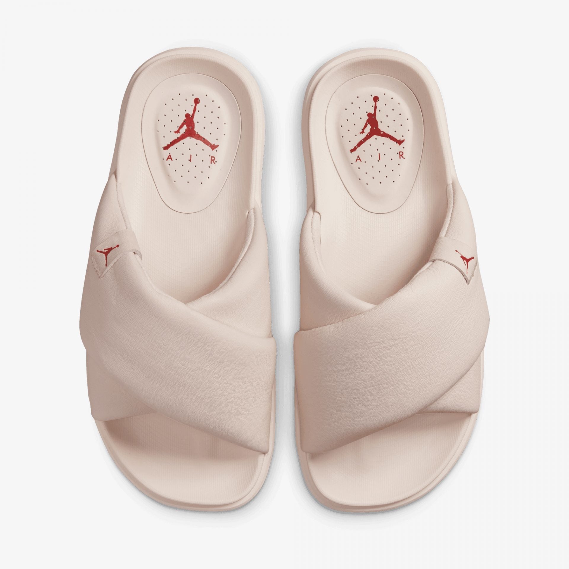 Jordan | JORDAN SOPHIA SLIDES  { LIGHT SOFT PINK / FIRE RED