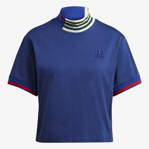 Adidas Originals | RIB COLLAR CROP TEE  { VICTORY BLUE