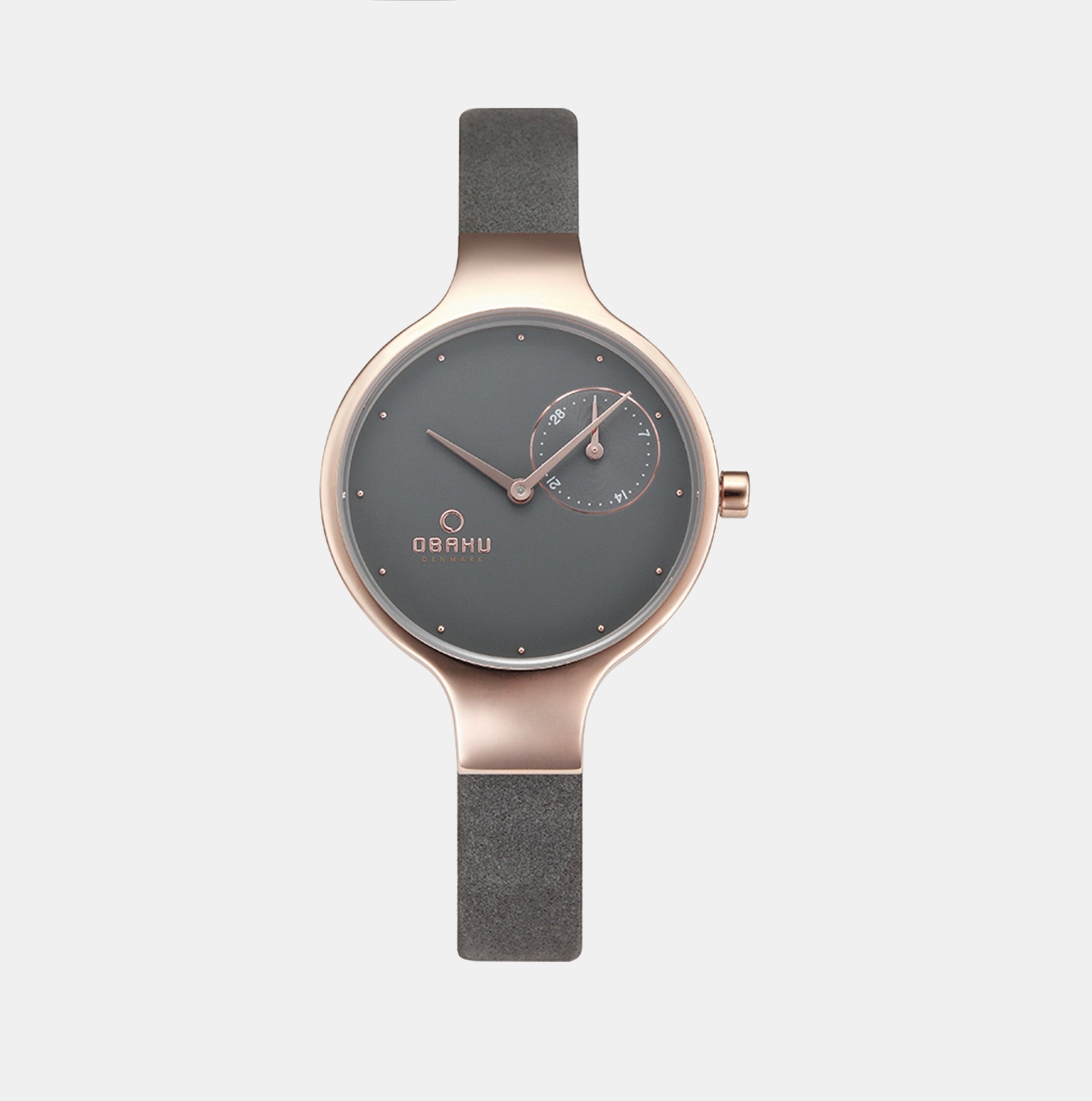 Eng Pebble Women Quartz Grey Dial Analog Leather Watch V201LDVJRJ