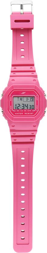 Hexa Pink Digital Dial Polyurethane Strap