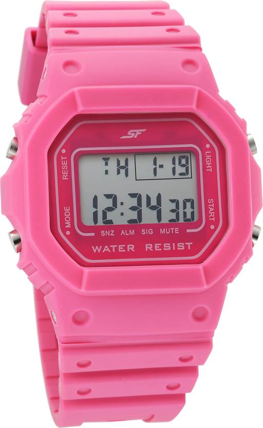 Hexa Pink Digital Dial Polyurethane Strap