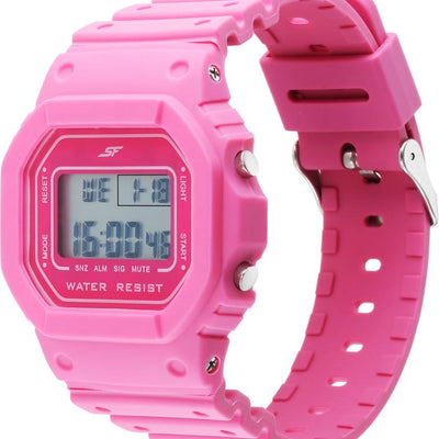 Hexa Pink Digital Dial Polyurethane Strap