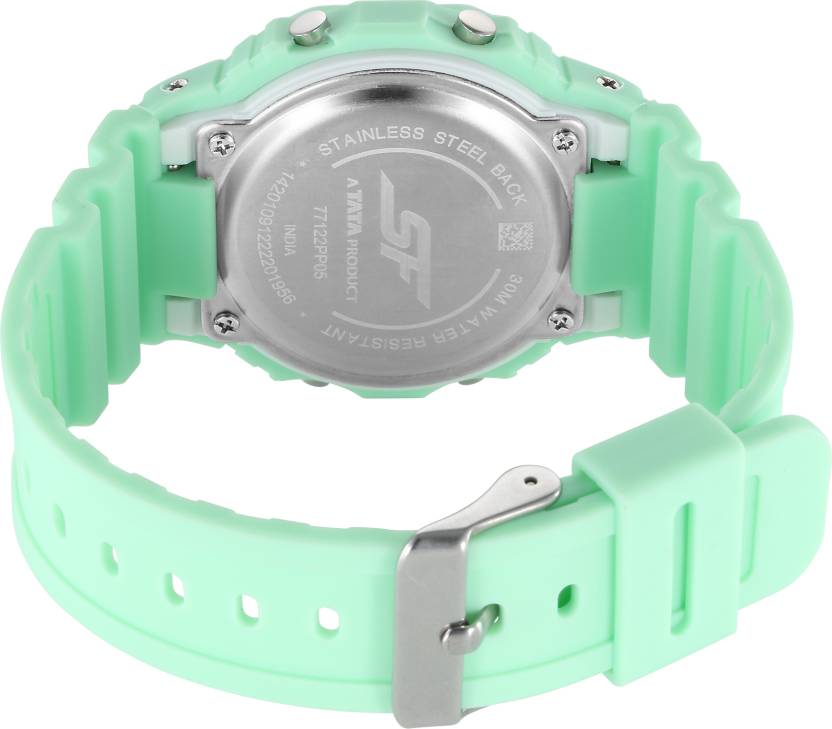 Hexa Green Digital Dial Polyurethane Strap
